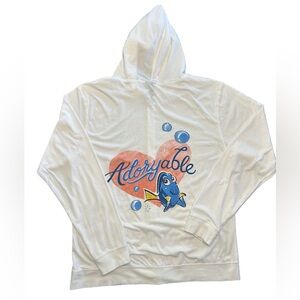 Disney Parks Finding Nemo/Dory "Adoryable" White Full Zip Hooded Jacket XL